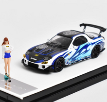 Load image into Gallery viewer, TM 1:64 JDM Blue RX7 FD Figure Racing Sport Model Diecast Metal Car New
