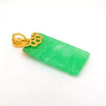 Load image into Gallery viewer, Nature Jade Peace Rectangle Pendant Necklace Gift Jewelry charm Blessing Lucky
