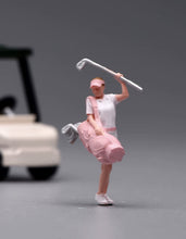 Load image into Gallery viewer, 1:64 Painted Figure Model Miniature Resin Diorama Swing A Golf Club Bag Woman
