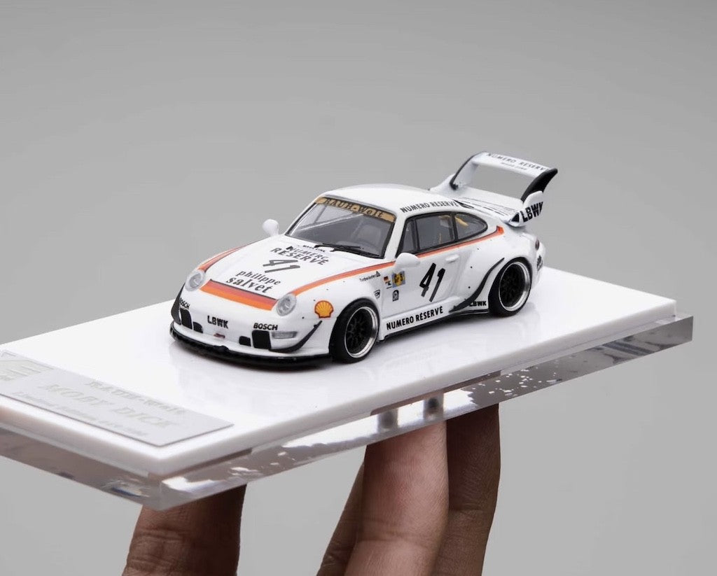 XKE 1:64 White 911 RWB 993 #41 LBWK Sports Model Diecast Metal Car New Collection