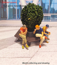 Load image into Gallery viewer, 1:64 Painted Figure Mini Model Miniature Resin Diorama People Sitting Parterre
