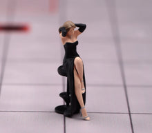 Load image into Gallery viewer, 1:64 Painted Figure Model Miniature Resin Diorama Sand Toy Black Dress Woman
