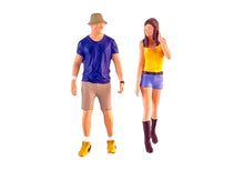 Load image into Gallery viewer, 1:64 Painted Figure Model Miniature Resin Diorama Fishermans Hat Man Trendy Lady
