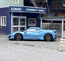Load image into Gallery viewer, TOC 1:64 Baby Blue 488 Pista Coupe Sports Model Diecast Metal Car New Collection
