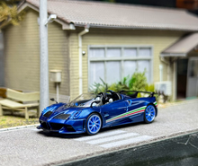 Load image into Gallery viewer, CM 1:64 Blue Carbon Huayra Tricolore Convertible Model Diecast Metal Car New Collection

