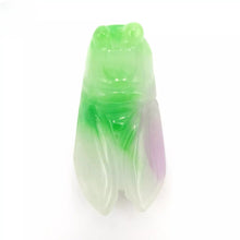 Load image into Gallery viewer, Nature Cicada Jade Pendant Necklace Gift Jewelry charm Blessing Lucky Fortune c
