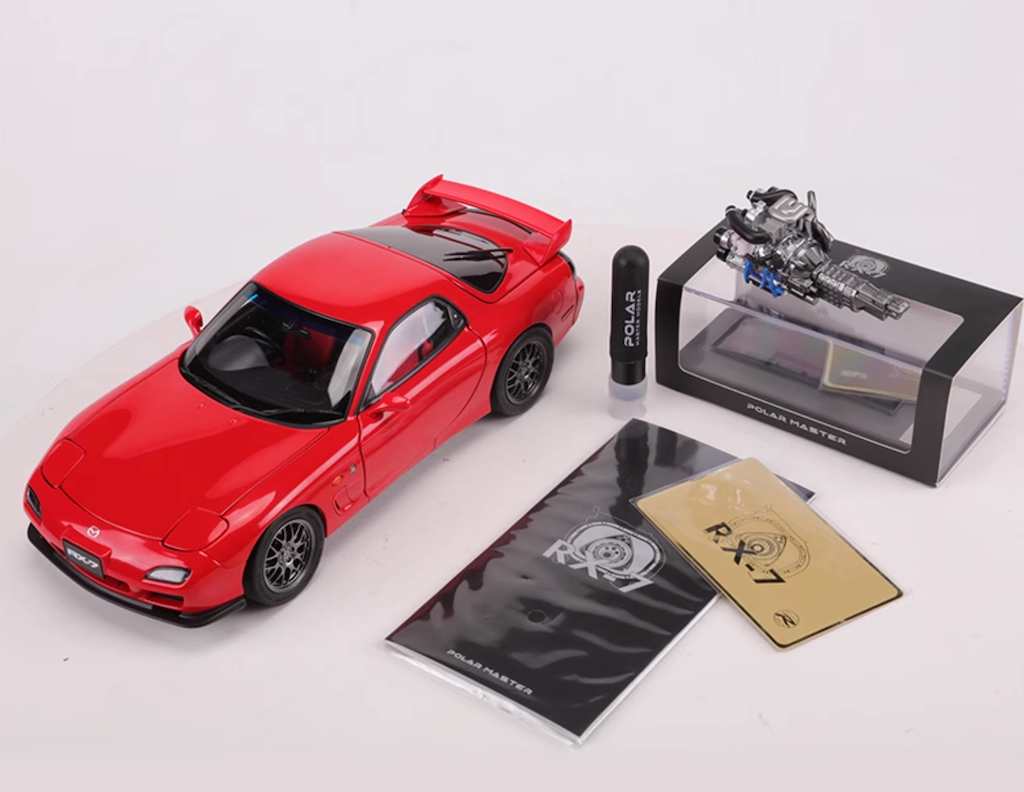 Polar Master 1:18 Red RX7 FD Spirit R Engine Sport Model Diecast