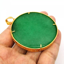 Load image into Gallery viewer, Nature Jade Fortune Round Pendant Necklace Gift Jewelry charm Blessing Lucky B
