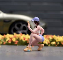 Load image into Gallery viewer, 1:64 Painted Figure Model Miniature Resin Sand Gym Fit Girl Sporty Woman Cap
