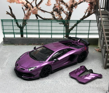 Load image into Gallery viewer, HH 1:64 Purple Sian Aventador SVJ Racing Sports Model Diecast Metal Car New
