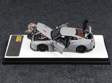 Load image into Gallery viewer, PGM 1:64 Gray GTR R35 Rocket Bunny Pandem Engine Model Diecast Metal Car New Collection
