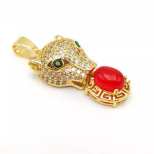 Load image into Gallery viewer, Nature Jade Leopard Pendant Necklace Gift Jewelry charm Blessing Lucky Accessory
