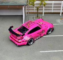 Load image into Gallery viewer, Flame 1:64 Pink Dinosaur #43 RWB 964 Sports Model Diecast Metal Car New Collection
