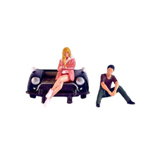 Load image into Gallery viewer, 1:64 Painted Figure Model Miniature Resin Diorama Sitting Posture Lady Man Sofa
