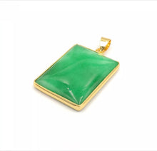 Load image into Gallery viewer, Nature Jade Fu Pai Rectangle Pendant Necklace Gift Jewelry charm Blessing Luck a
