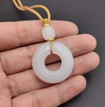 Load image into Gallery viewer, Nature Jade White Ring Pendant Necklace Gift Jewelry charm Blessing Lucky New

