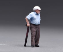 Load image into Gallery viewer, 1:64 Painted Figure Model Miniature Resin Sand Diorama Old Man with Cane Elderly
