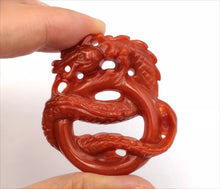 Load image into Gallery viewer, Nature Jade Red Dragon Pendant Necklace Gift Jewelry charm Blessing Lucky New
