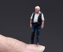 Load image into Gallery viewer, 1:64 Painted Figure Model Miniature Resin Sand Diorama Old Man with Vest Elderly
