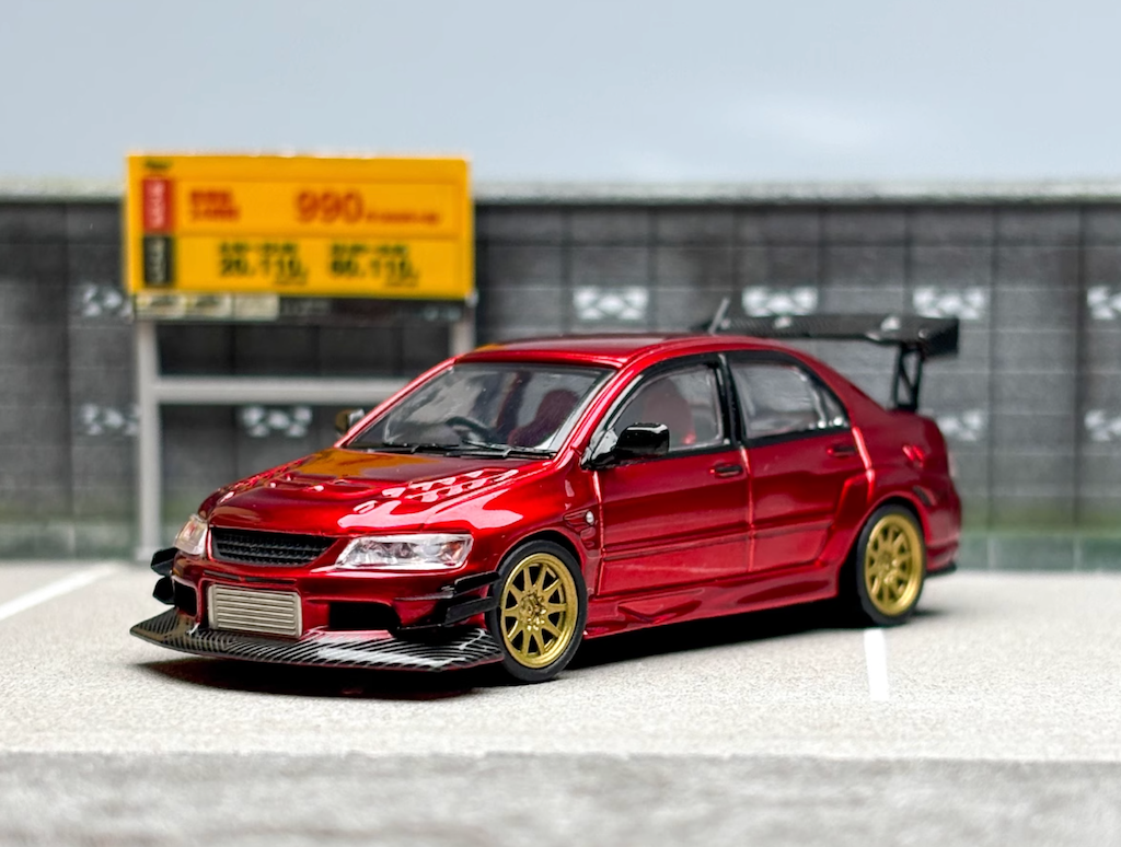 CM 1:64 Red JDM Lancer Evo 9 IX Voltex Sports Model Diecast Metal Car New Collection
