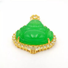 Load image into Gallery viewer, Nature Jade Laughing Budha Pendant Necklace Gift Jewelry charm Blessing Lucky S
