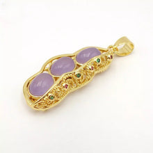 Load image into Gallery viewer, Nature Jade Purple Lucky Beans Pendant Necklace Gift Jewelry charm Blessing Luck
