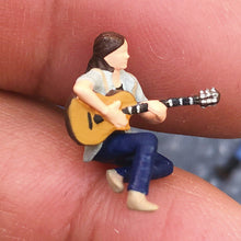 Load image into Gallery viewer, 1:64 Painted Figure Mini Model Miniature Resin Diorama Guitar Singer Artist Toy

