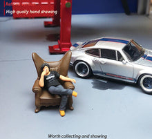 Load image into Gallery viewer, 1:64 Painted Figure Mini Model Miniature Resin Diorama Sofa Smoking Man Talking
