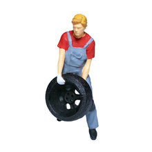 Load image into Gallery viewer, 1:64 Painted Figure Mini Model Miniature Resin Diorama Car Repairman Repair Red
