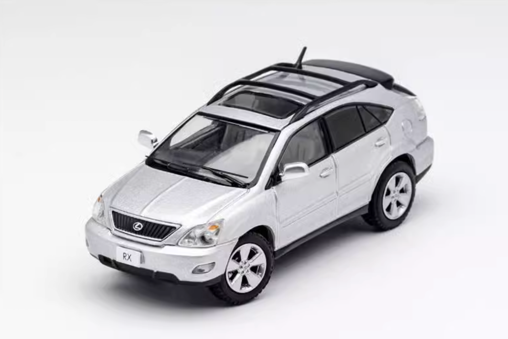 GCD 1:64 Silver RX300 SUV Sports Surfboard Model Diecast Metal Car New