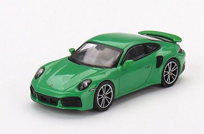 MINIGT 1:64 Green Porsche 911 Turbo S Racing Sport Model Toy Metal Car 525