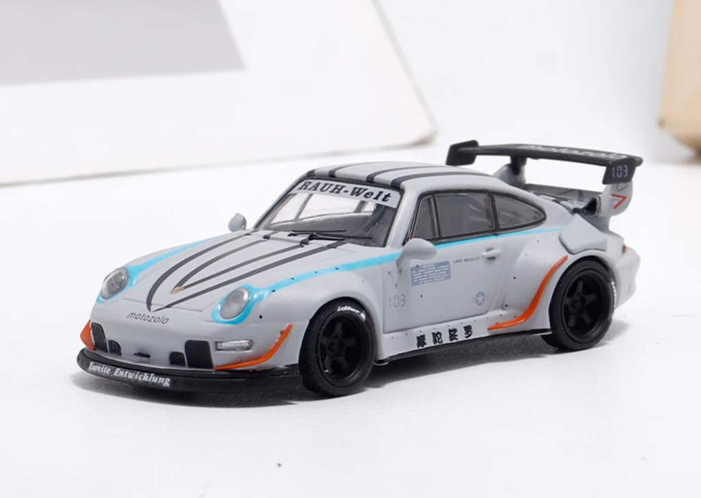 Top 1:64 Gray RWB 993 LBWK Racing Sports Classic Model Diecast Metal Car New Collection