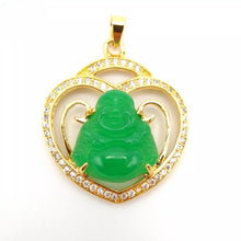 Load image into Gallery viewer, Nature Jade Laughing Budha Pendant Necklace Gift Jewelry charm Blessing Lucky g
