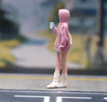 Load image into Gallery viewer, 1:64 Painted Figure Model Miniature Resin Sand Pretty Pink Top Girl Beauty Lady
