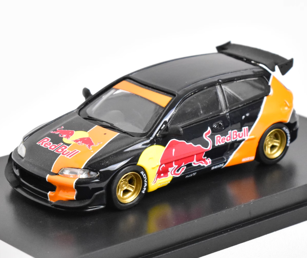 1:64 JDM Black Civic EG6 Pandem Racing Sports Model Diecast Metal Car New