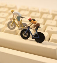 Load image into Gallery viewer, 1:64 Painted Figure Model Miniature Resin Diorama Sand Riding Cycling Bicycle
