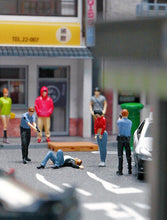 Load image into Gallery viewer, 1:64 Painted Figure Mini Model Miniature Resin Diorama Police Car Accident Scene New Scene
