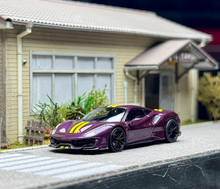 Load image into Gallery viewer, TOC 1:64 Purple 488 Pista Coupe Sports Model Diecast Metal Car New Collection
