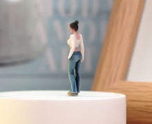 Load image into Gallery viewer, 1:64 Painted Figure Model Miniature Resin Diorama Sand White Top Denim Girl Cute
