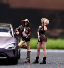 Load image into Gallery viewer, 1:64 Painted Figure Model Miniature Resin Tow Cow Girls Style Lady Women Set
