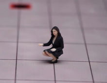 Load image into Gallery viewer, 1:64 Painted Figure Model Miniature Resin Diorama Toy Sand Sexy Lady Black Suit
