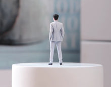 Load image into Gallery viewer, 1:24 Painted Figure Model Miniature Resin Diorama Sand Grey Suit Man Standing
