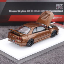 Load image into Gallery viewer, MH 1:64 Brown Skyline GTR R34 Nismo CRS Sports Model Diecast Metal Car New Collection
