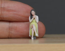 Load image into Gallery viewer, 1:64 Painted Figure Model Miniature Resin Diorama Smoking Sitting Posture Girl
