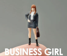 Load image into Gallery viewer, 1:64 Painted Figure Mini Model Toy Miniature Car Scenes Resin Business Suit Lady
