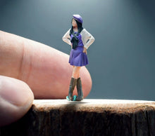 Load image into Gallery viewer, 1:64 Painted Figure Model Miniature Resin Diorama Sand Stand Purple Dress Girl
