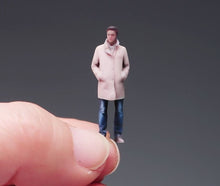 Load image into Gallery viewer, 1:64 Painted Figure Model Miniature Resin Diorama Wind Coat Man Standing
