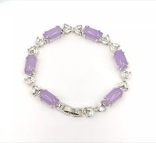 Load image into Gallery viewer, Nature Jade Beaded Bracelet Jewelry Blessing Lucky Fortune Gift For Her Purple L

