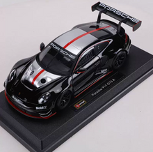 Load image into Gallery viewer, Bburago 1:24 Black Silver 911 GT3 R Sports Open Model Diecast Metal Car New Collection
