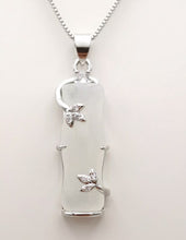Load image into Gallery viewer, Nature Jade Bamboo Pendant Necklace Gift Jewelry charm Blessing Lucky White S
